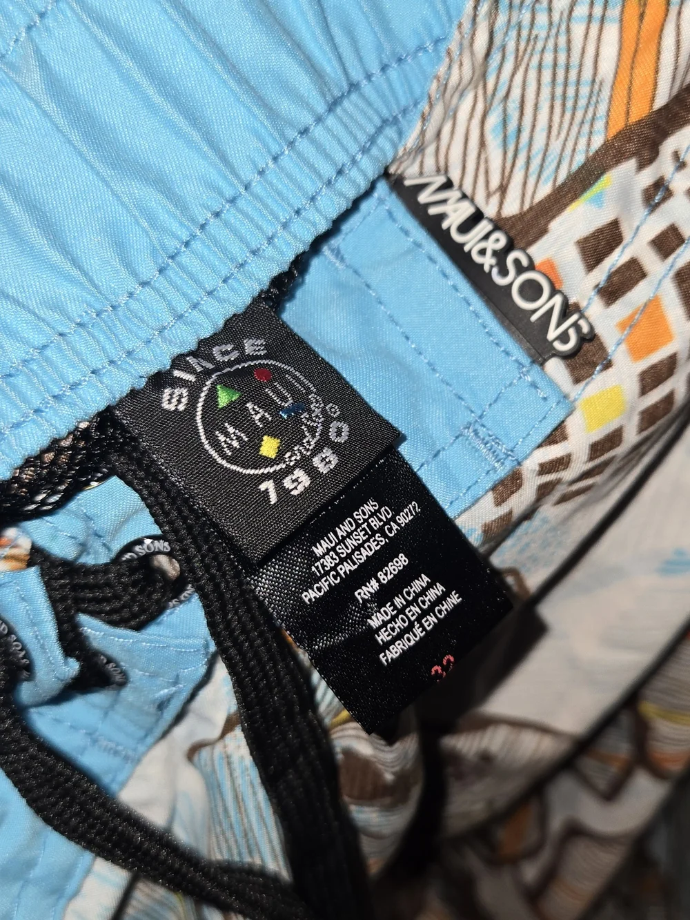 Maui and Sons Blue & Brown Floral Hybrid Shorts